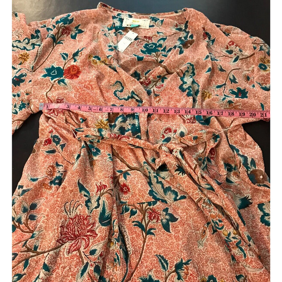 Anthropologie Maeve Adelaide Women's Pink Floral Wrap Dress - Size 3XL - NWT - Picture 6 of 10